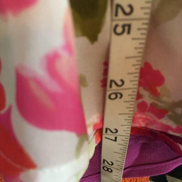 Jones New York‎ Shirt Womens Sz L Pink Floral Chiffon Long Sleeve Tunic Top - Picture 8 of 8
